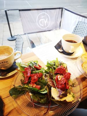 Hummus and sun-dried tomatoes on sourdough at The Yorkshire Deli in Wakefield