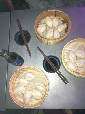 Vegan dumplings and Karma Kola  at Bo's Dumplings in Auckland