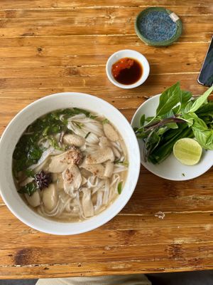 vegan pho  at Impresso Coffee in Phan Thiet