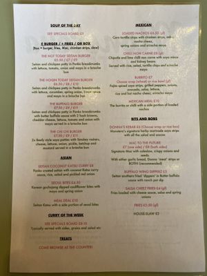 Food menu  at Monstera Canteen in Luton