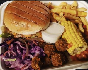 Burger box 🍔 at Monstera Canteen in Luton