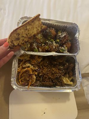 Cauliflower Wings (top) Mac and Cheese (bottom)!  at Monstera Canteen in Luton