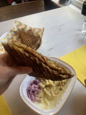 The toasted Reuben and the mac and cheese at Monstera Canteen in Luton
