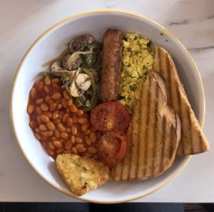 The breakfast! at Monstera Canteen in Luton