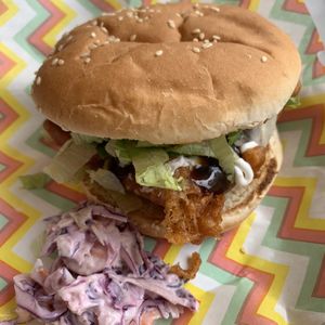 Hoi sin tofu burger at Monstera Canteen in Luton