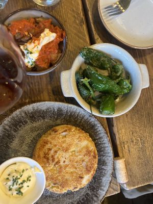 The vegan twist on the Spanish tortilla, using chickpea flour, is BEAUTIFUL - as are the pardon peppers and Patatas Bravas  at Plau Gin & Beer House in Preston