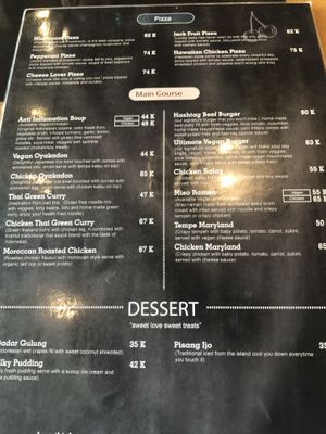 menu  at Hashtag Restaurant in Seminyak
