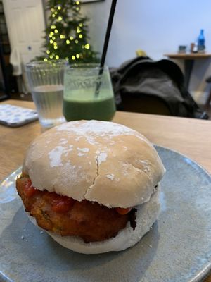 Vegan sausage bap  at The Find in Cheltenham