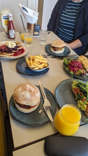 Vegan sausage bap, vegan avocado toast, pancakes (veggie) at The Find in Cheltenham