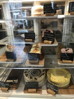 Vegan Cake display  at The Find in Cheltenham