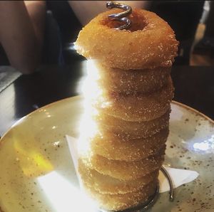 Onion rings at Hard Rock Cafe in Rome