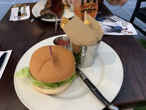 Vegan burger at Hard Rock Cafe in Rome