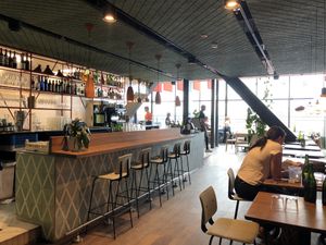 Entrance and bar at Sandro in Helsinki