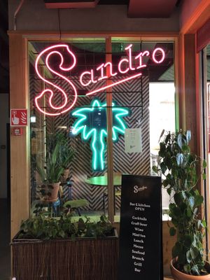 Look for the neon inside the mall at Sandro in Helsinki