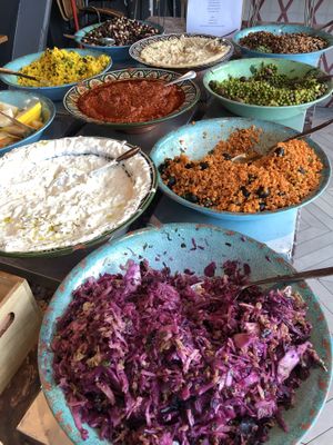 Delicious vegan lunch buffet at Sandro in Helsinki