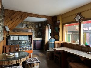 Interior of cafe downstairs   at Crepes Pancake Hut in Dharamshala
