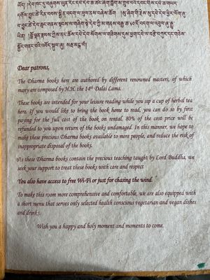 You can borrow books- deposit needed  at Crepes Pancake Hut in Dharamshala