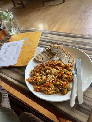 Shakshuka sub egg for tofu   at Crepes Pancake Hut in Dharamshala