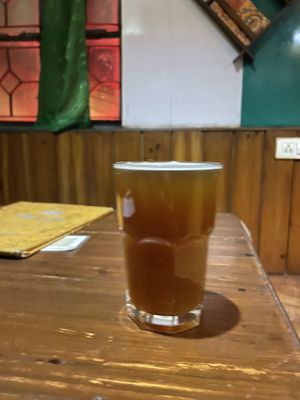 Peach kombucha   at Crepes Pancake Hut in Dharamshala