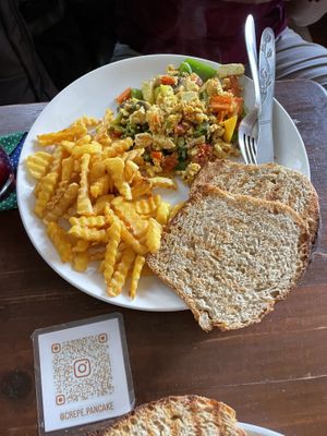 Tofu scramble  at Crepes Pancake Hut in Dharamshala
