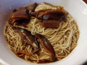 Mee suah with mushrooms at Ngoh Herbal Soup 娥妈养生药材素汤 in Central Singapore