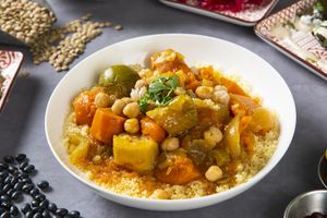 Kuskus with vegtables at Hativonit J17 in Tel Aviv