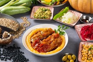 filled cabbage at Hativonit J17 in Tel Aviv