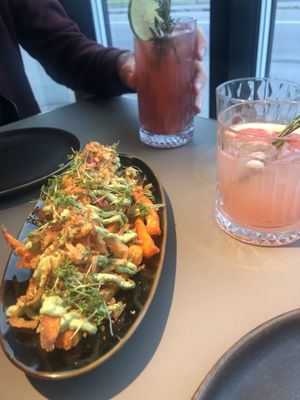 sweet potato starter and cocktails  at Ülo in Tallinn