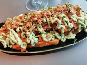 sweet potato fries with kimchi at Ülo in Tallinn