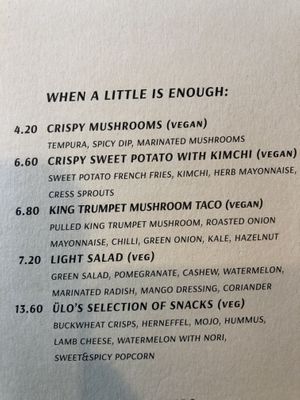 Appetizers  at Ülo in Tallinn