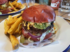 The kimchi Burger (Sans Cheese) - the best burger I’ve ever eaten.  at Mighty Wieners  in Bournemouth