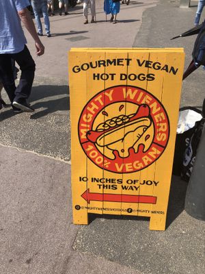 Eye-catching sign! at Mighty Wieners  in Bournemouth