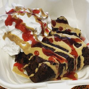 Brownie with PB, Jam & Cream at Mighty Wieners  in Bournemouth