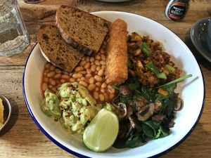 Mighty vegan breakfast at Mighty Wieners  in Bournemouth