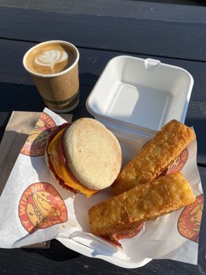Mighty muffin and coffee to go  at Mighty Wieners  in Bournemouth