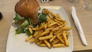 Falafel burger  at Cafe Esmeralda in Nuuk