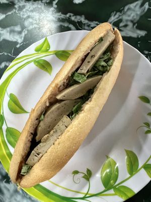 Sandwich with pâté and mock meats   at Thien Tam - Passionate Heart Vegetarian in Da Nang