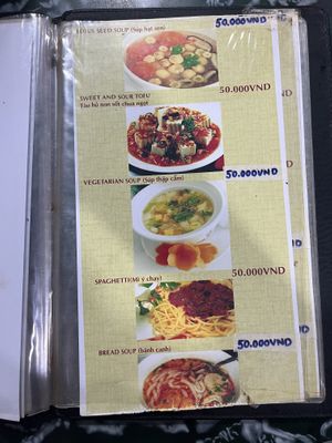 Menu   at Thien Tam - Passionate Heart Vegetarian in Da Nang