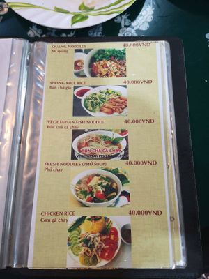 Menu at Thien Tam - Passionate Heart Vegetarian in Da Nang