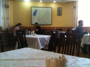 Inside the restaurant, simple and classy decoration. at Bilig Vegan Bistro in Ulaanbaatar
