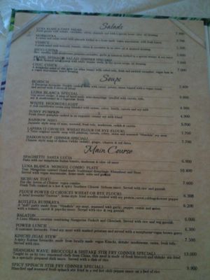 First page of the delicious menu... (june 2015) at Bilig Vegan Bistro in Ulaanbaatar