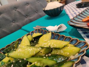 Chinese cucumber salad at Bilig Vegan Bistro in Ulaanbaatar