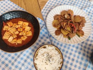 Chinese food at Bilig Vegan Bistro in Ulaanbaatar