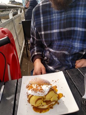 Vegan Lotus ice cream burger  at Cadwaladers - Mermaid Quay in Cardiff