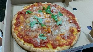 Vegan margarita pizza at Cadwaladers - Mermaid Quay in Cardiff