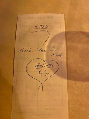 Smiley receipt! at Rose in Kalkan