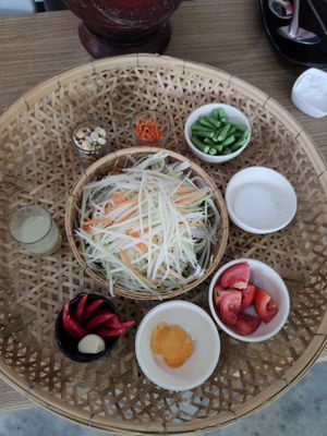 Papaya salad (ask them to make it vegan) at Samui Elephant Sanctuary in Koh Samui
