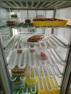Cake fridge at BioHarmony in Belgrade