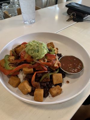 Fajita bowl with sticky rice and lentils  at CALI - South in Tampa