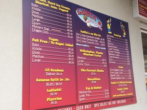 Menu 2 at Lugia's Ice Cream in Spencerport